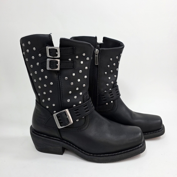 Harley-Davidson Shirley Leather motorcycle Rider Boots Women's Black Size 8.5 - Picture 15 of 16